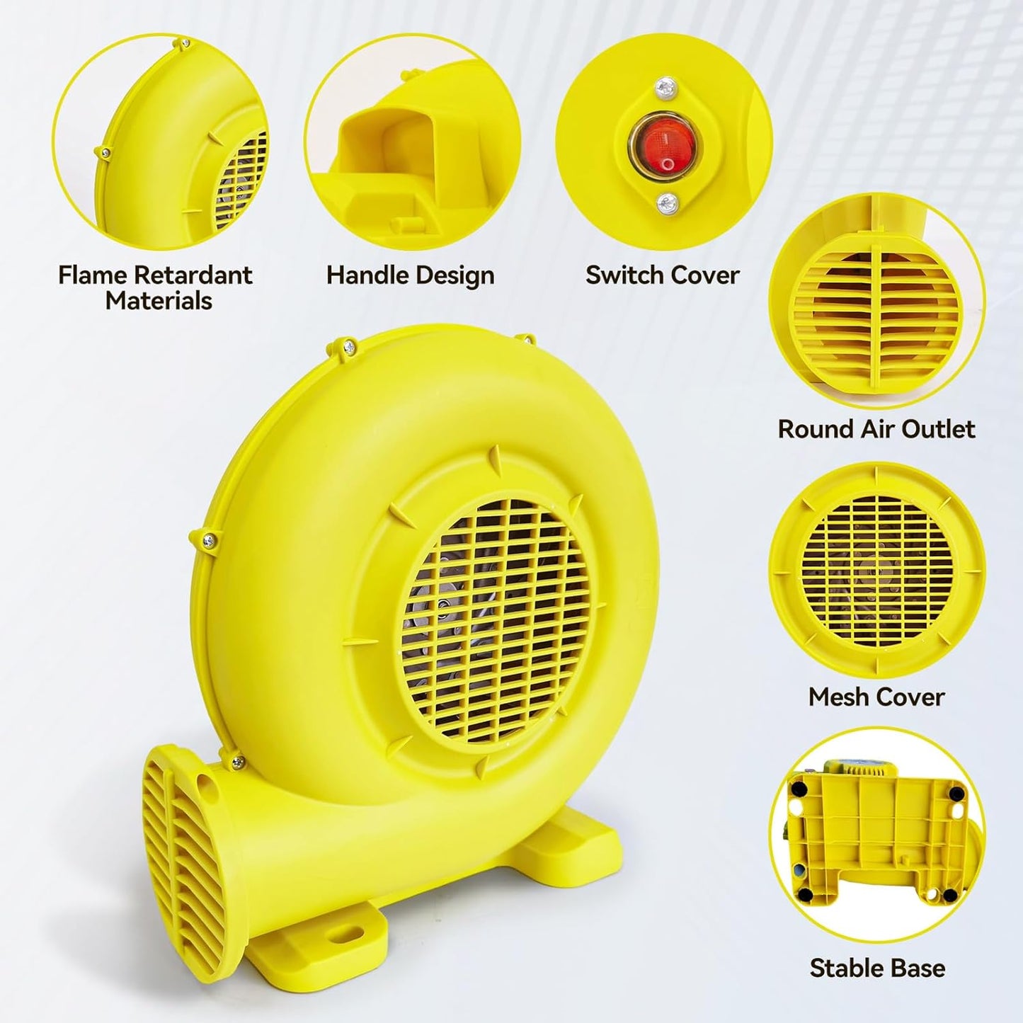Bounce House Blower, Inflatable Blower Portable Air Pump for Outdoor Inflatables, Jump Slides, Water Slide, Inflatable Castle