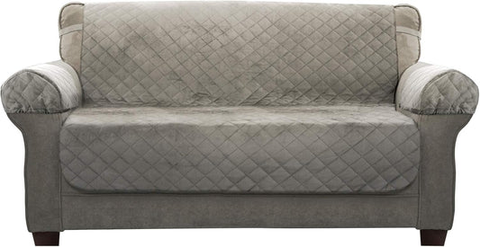 Zenna Home, Grey Protector: Waterproof Plush Loveseat Furniture Cover (EFCPLNSGY) - Retail $22