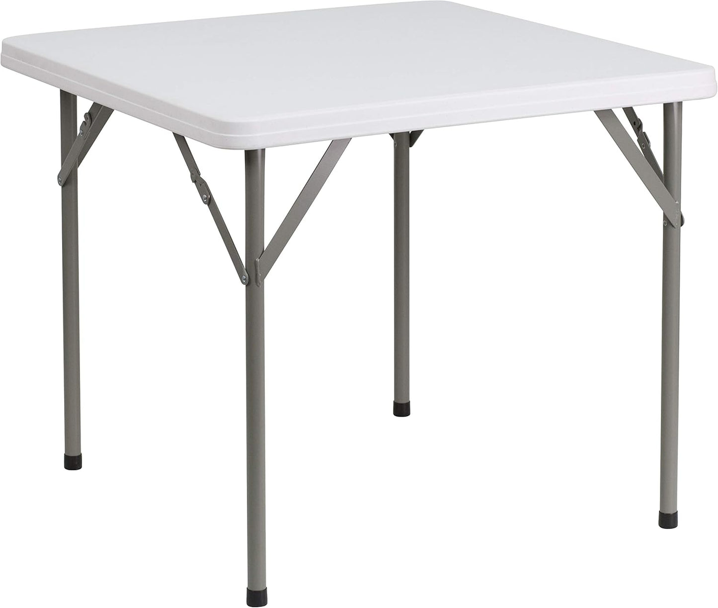 NEW - Flash Furniture Elon 2.85ft Square Plastic Folding Event Table for Indoor/Outdoor Events, Portable Banquet Table with Locking Legs, White - Retail $65
