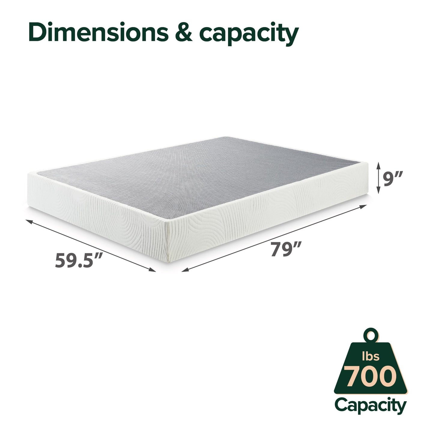 Zinus Victor 9 Inch Quick Lock High Profile Smart Box Spring / Mattress Foundation / Strong Steel Structure / Easy Assembly, Queen