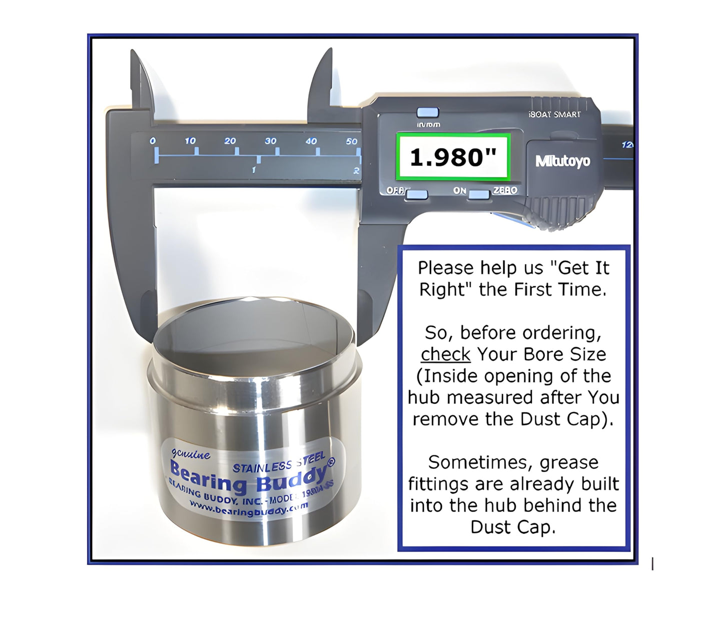 Bearing Buddy® Chrome Bearing Protectors (1.980) With Bras - Pair