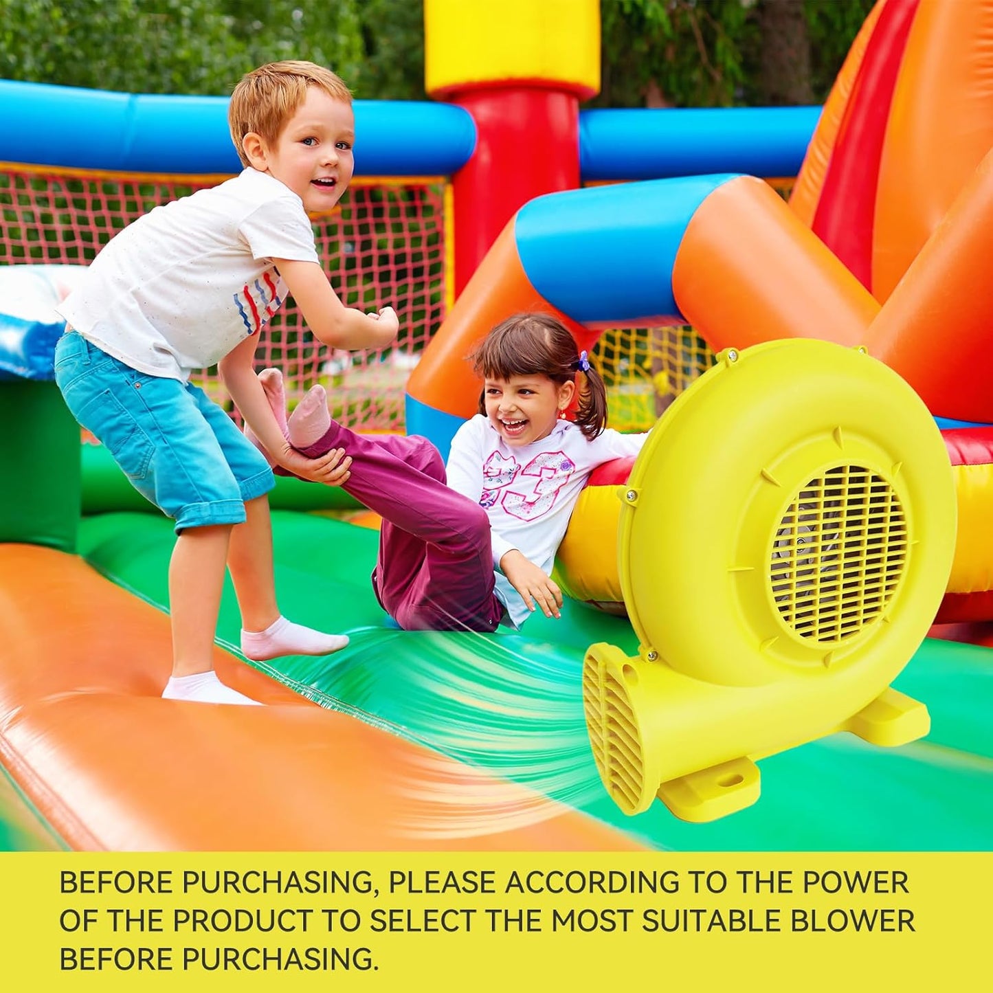 Bounce House Blower, Inflatable Blower Portable Air Pump for Outdoor Inflatables, Jump Slides, Water Slide, Inflatable Castle