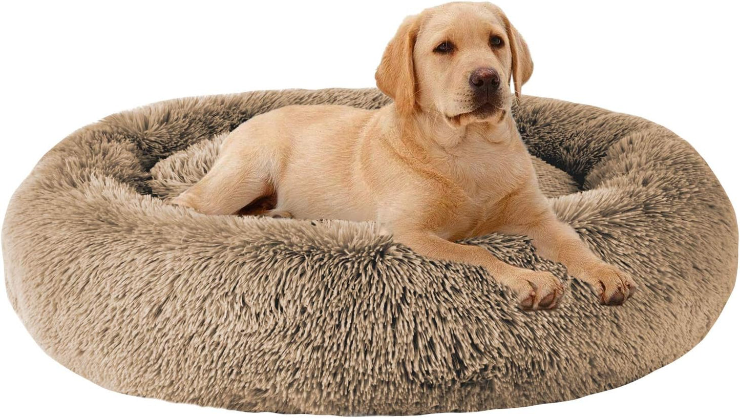 MFOX Calming Dog Bed Small Faux Fur Donut Cuddler Up to 30 lbs