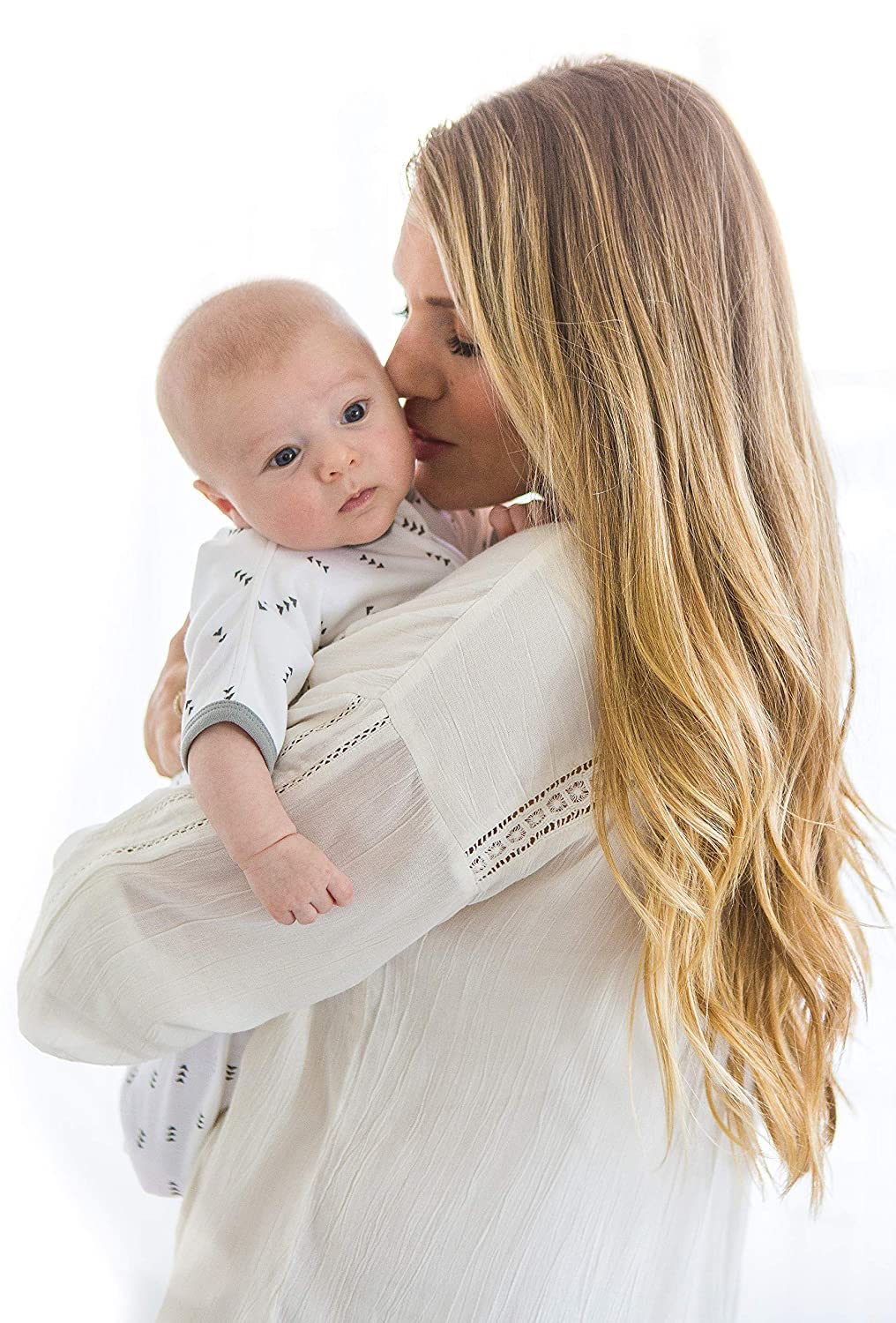 SwaddleDesigns Transitional Swaddle Sack, Arms Up Half-Length Sleeves & Mitten Cuffs, Swaddle for Newborn Transition to Baby Sleep Sack Wearable Blanket, 6-9 Month, 21-24 lb, Gray with Striped Trim