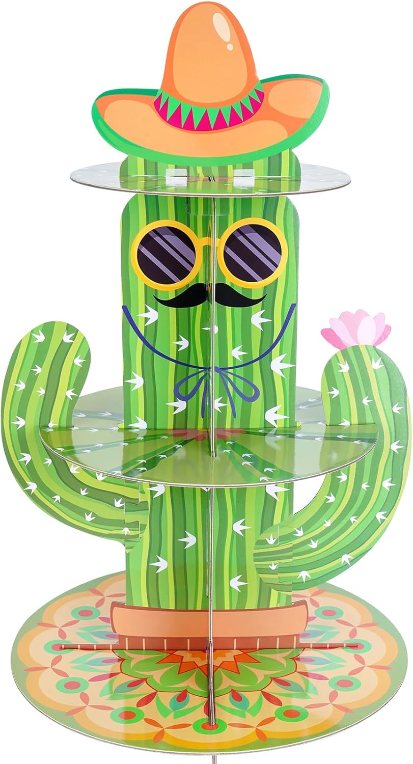 3 Tier Cactus Themed Cupcake Stand