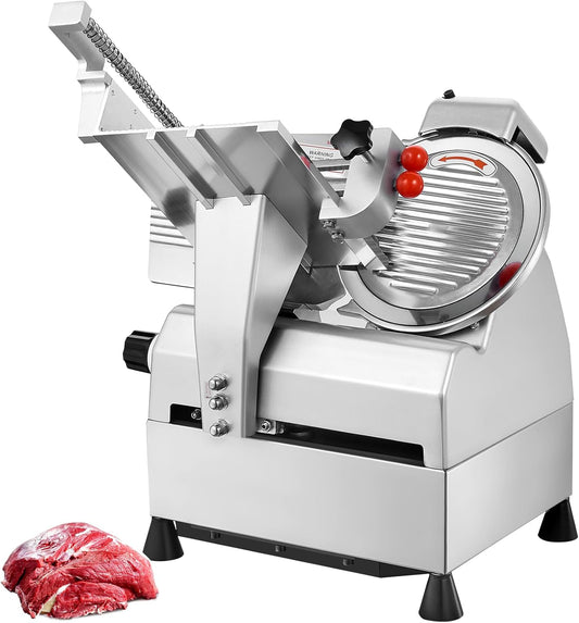 [non working] VEVOR Automatic Meat Slicer, 540W Deli Slicer with Two 10" Stainless Steel Removable Blade, 0-15mm Adjustable Thickness for Home Use, Child Lock Protection, for Meat Cheese Bread