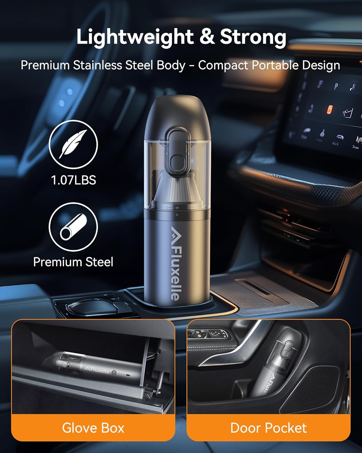 Car Vacuum Portable Cordless, 23000Pa Max Suction 4 in 1 Mini Handheld Vacuum Cleaner, 18W Fast Charging, 11 Attachments, Multifunctional Vacuum for Car, Home, Pet, Office