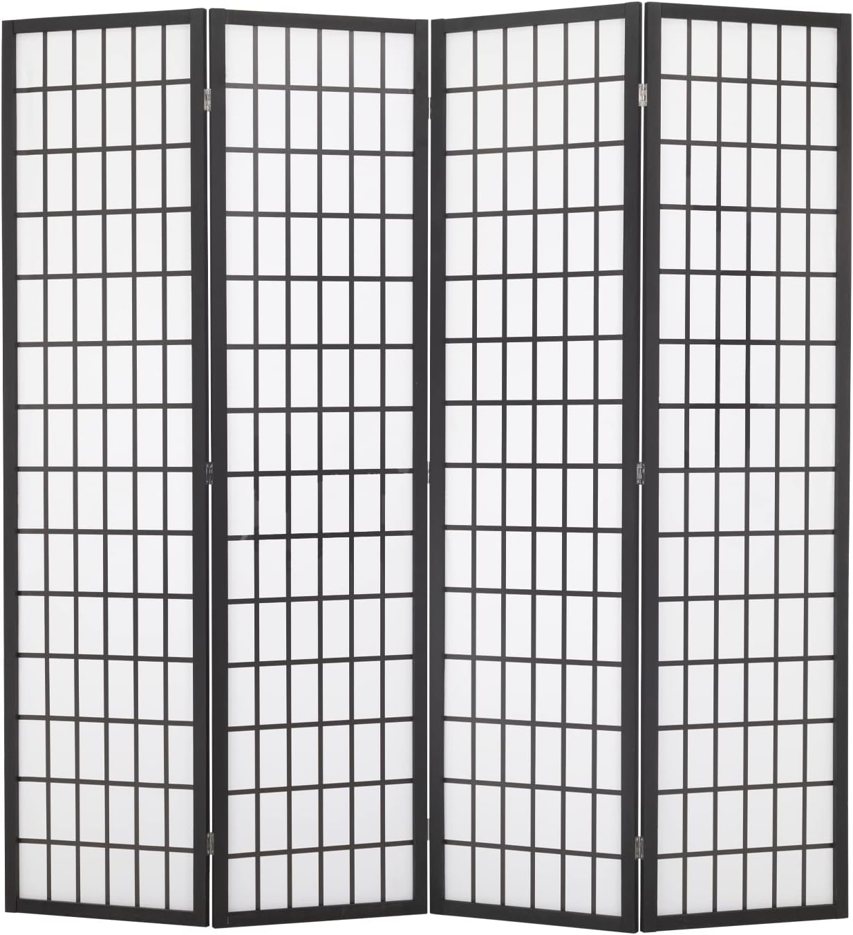 NEW - FDW Room Divider 4 Panel Oriental Shoji Screen 6Ft Folding Privacy Divider Wall Divider Portable Freestanding Partition Screen Japanese-Inspired Wood Divider,White - Retail $44