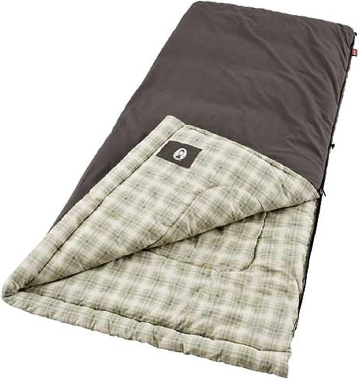 Coleman Heritage Big & Tall Cold-Weather Sleeping Bag - 10F Camping for Adults, Comfortable & Warm Flannel for Outdoor Use, Fits Adults up to 6ft 7in Tall - Retail $77
