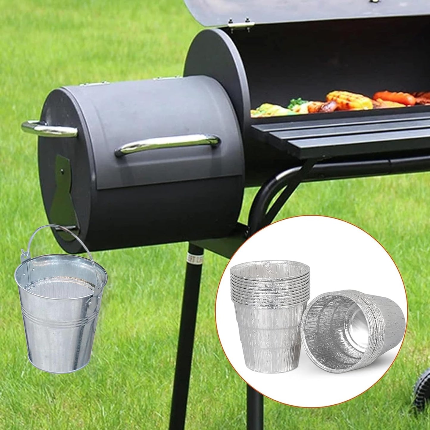 30 Pack Grease Bucket Liners for Traeger Pro 575 22 34 Ironwood 885 650 Pit Boss Drip Tray Liner for Z Grill Green Mountain Pellet Smoker BBQ Grill Accessories