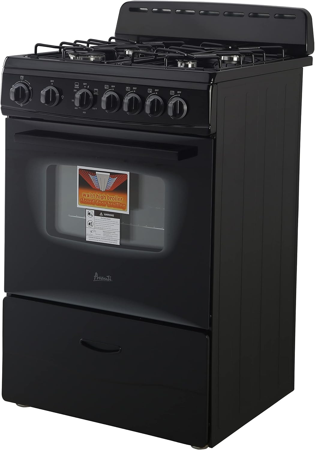 NEW - Avanti GR2415CB GR24 24" Compact Gas Range Oven, in Black - Retail $719