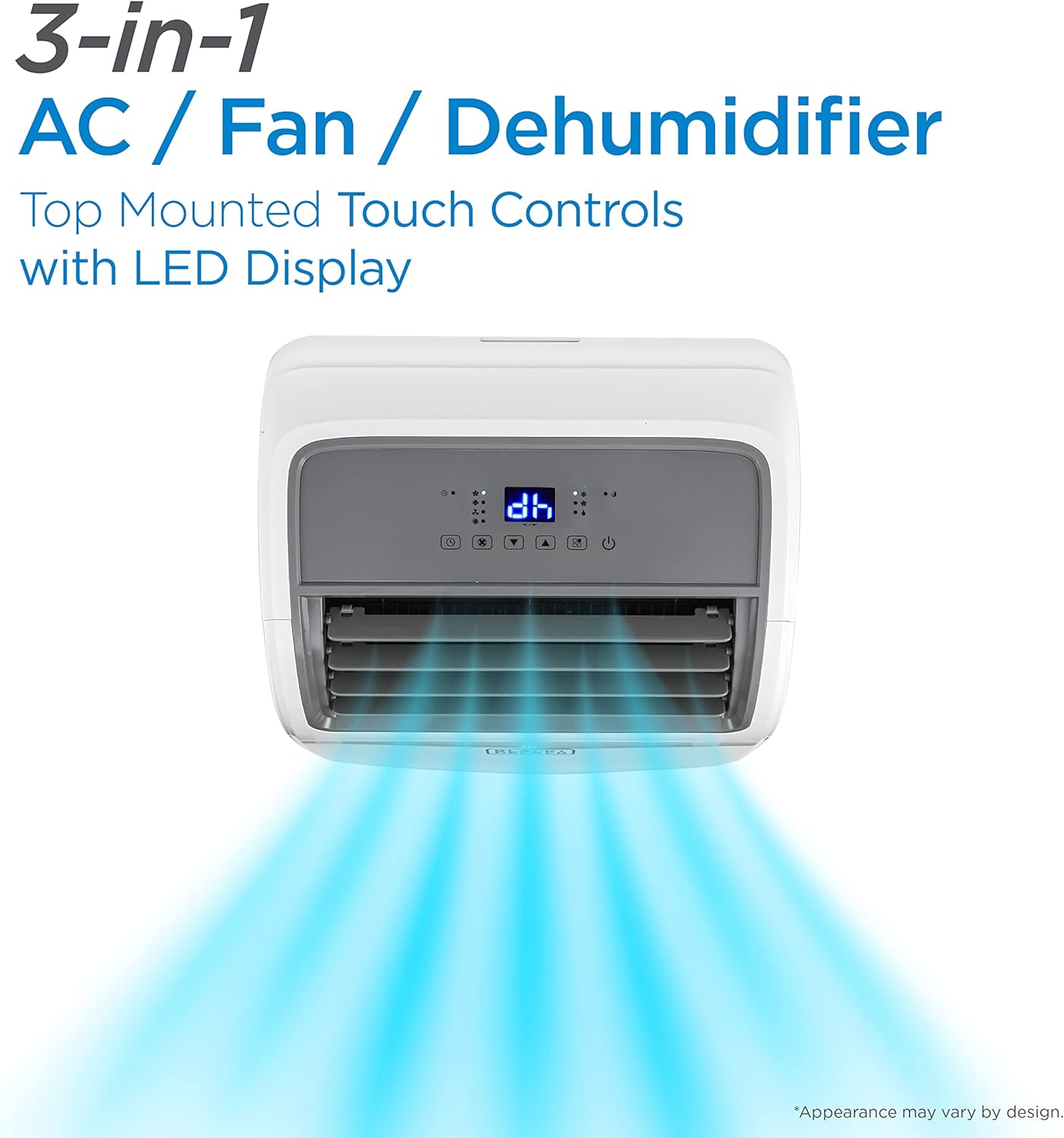 BLACK+DECKER Air Conditioner, 14,000 BTU Air Conditioner Portable for Room up to 700 Sq. Ft. with Remote Control, White - Retail $449