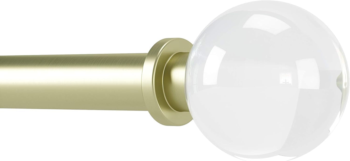 NEW - Umbra 1015129-104 Leona 1-Inch Drapery Rod, Includes 2 Matching Finials, Brackets & Hardware, 72 to 144-Inch, Brass - Retail $42