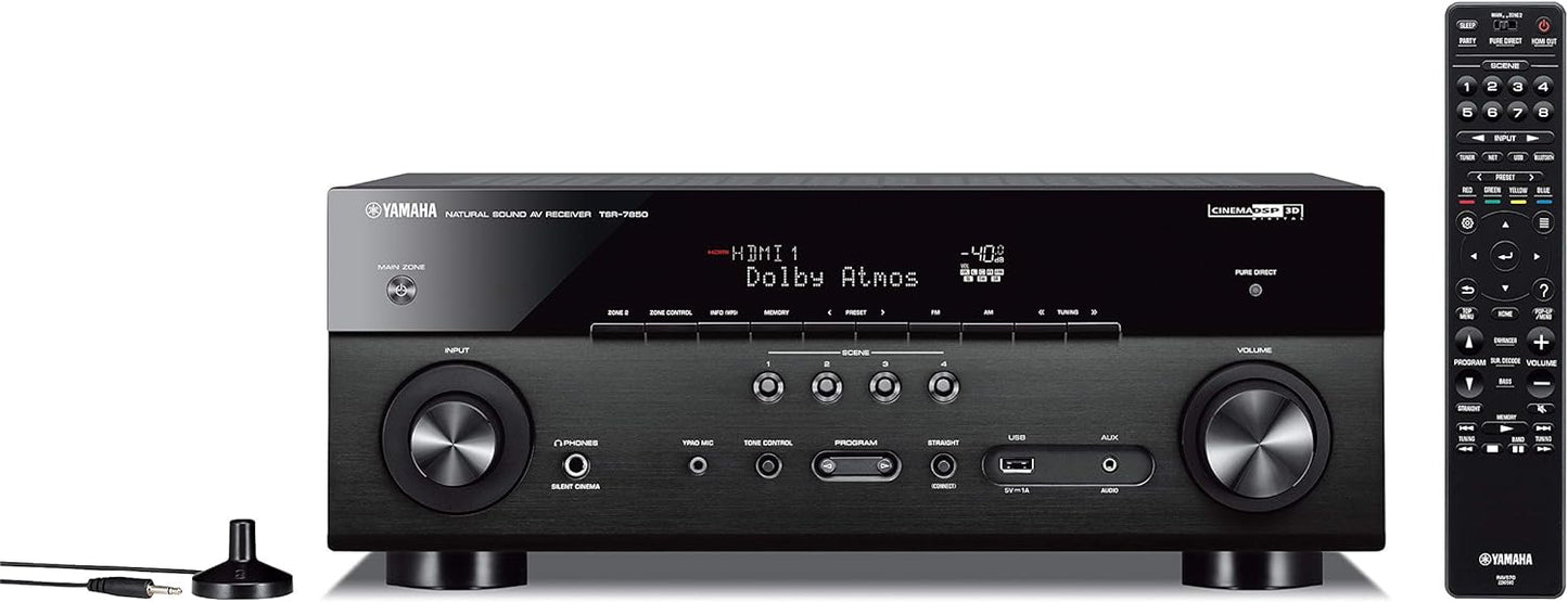 YAMAHA TSR-7850R 7.2CH Dolby Atmos DTS Wi-Fi BT 4K Receiver, Black