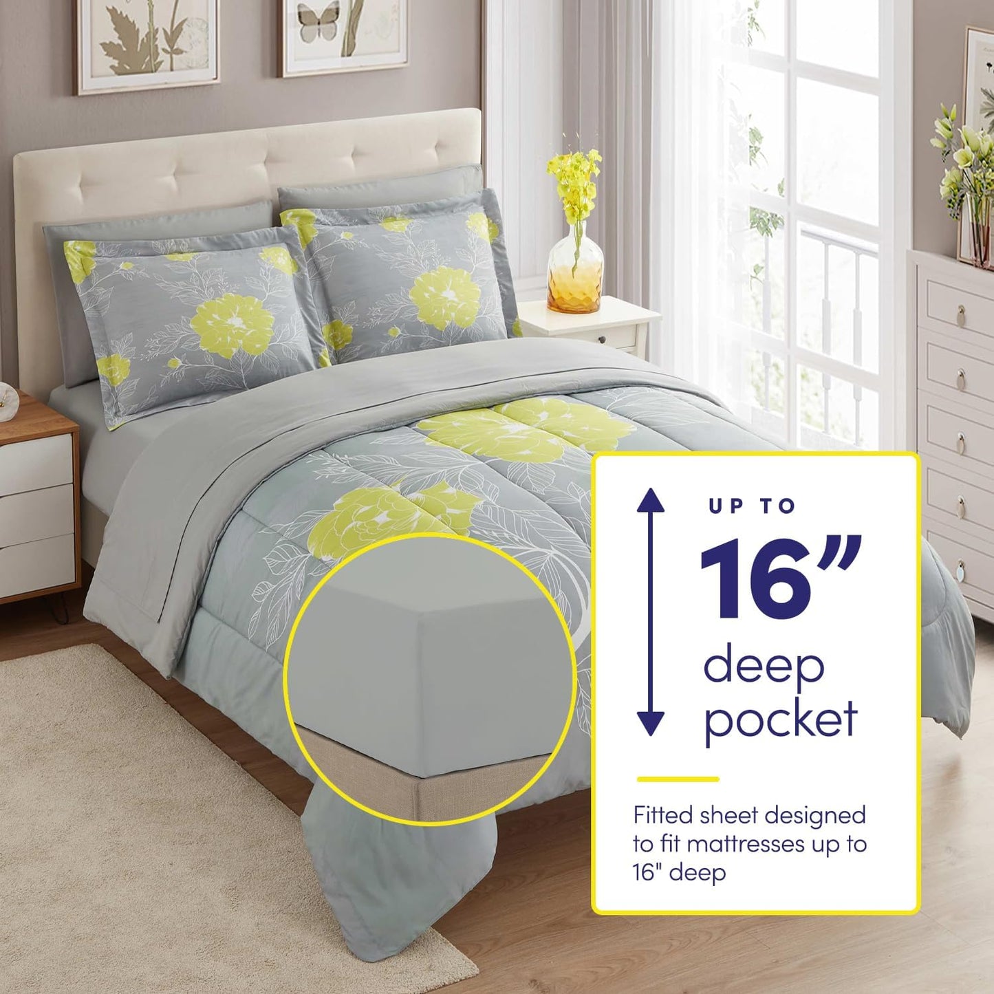 NEW - Sweet Home Collection KING 7 Piece Comforter Set