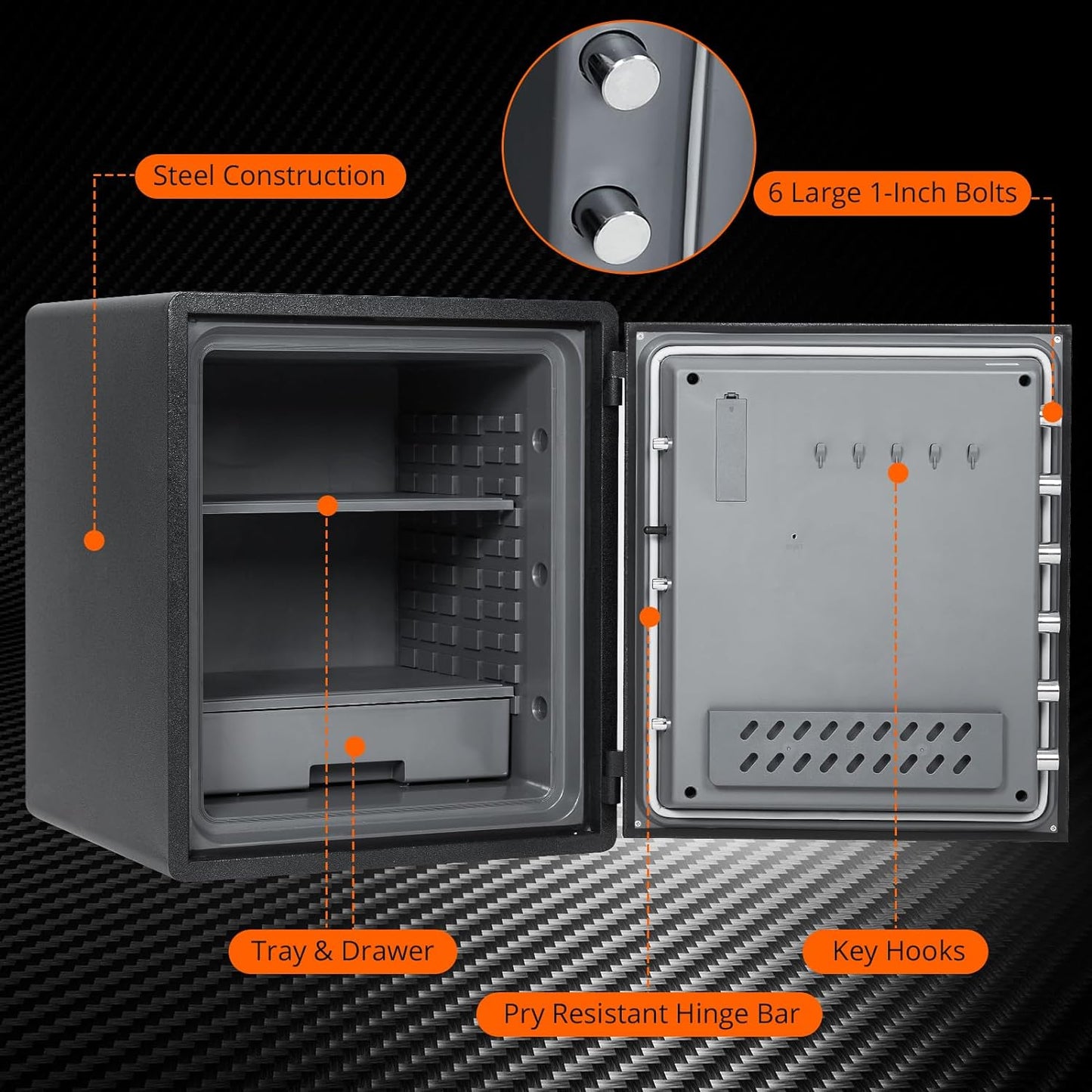 Fireproof and Waterproof Safe Box, 5.48 Cubic Feet Extra Large Lock Box, Home Safe with Programmable Keypad and Inner Lock, Security Safe - Retail $496