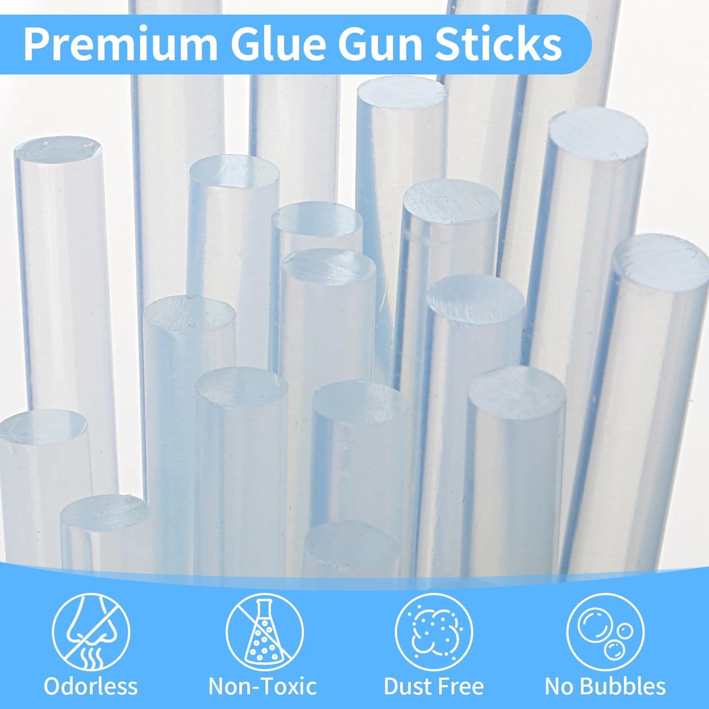 Mini Hot Glue Sticks Bulk, Clear Glue Gun Sticks for Metal, Wood, Glass, Crafts and School Projects, Bond (90 Pieces 8 x 0.25 Inch)