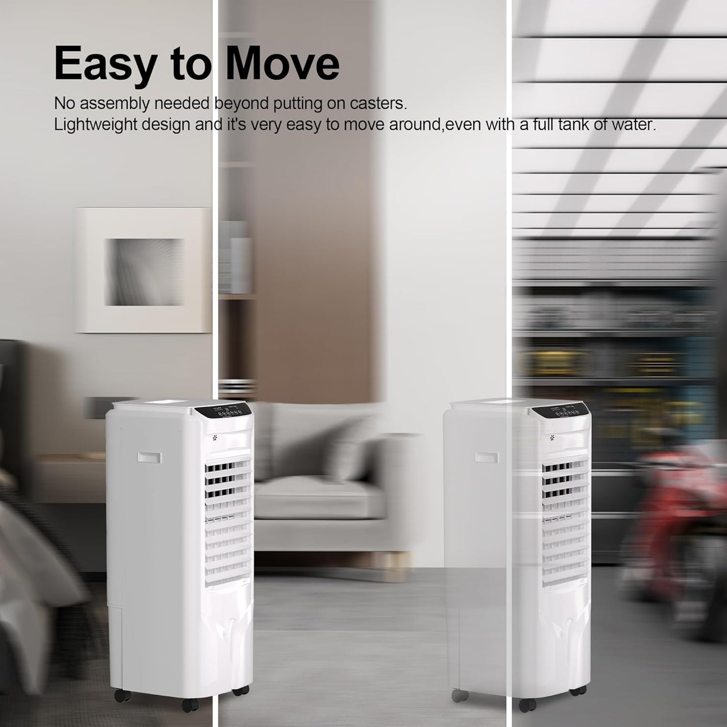 NEW - Uthfy Evaporative Air Cooler, 32" Swamp Cooler with 4.2 Gallons Water Tank, Remote Control, 90Â° Oscillation Cooling Fan with 3 Speeds, 12H Timer, 3 In 1 Tower Fan thats Blow Cold Air for Home, Office - Retail $149