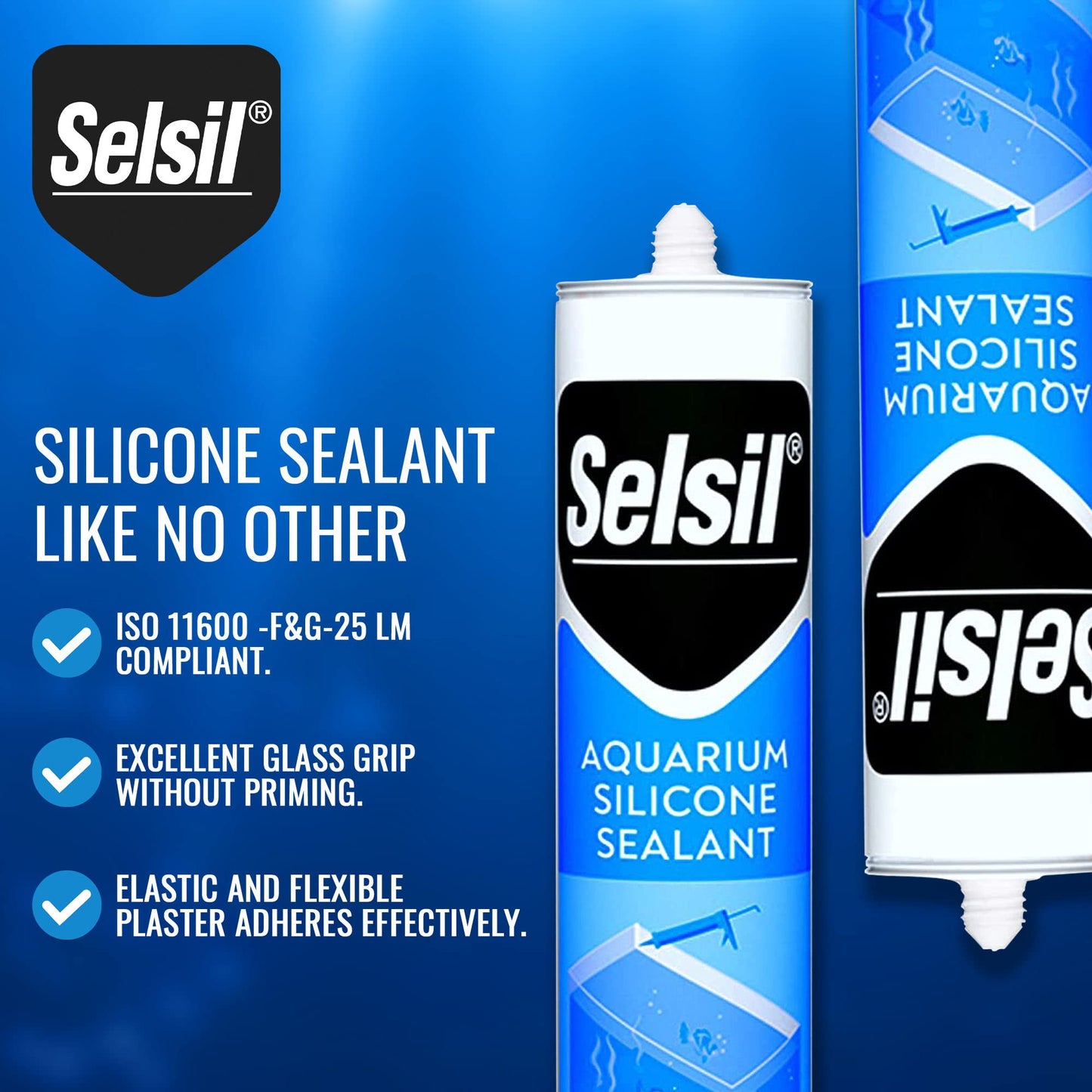 SELSIL Aquarium Silicone Clear Sealant - High Elasticity, Safe for Fish, Solvent-Free, Ozone-Resistant, Transparent 10.14 Fl Oz, 1 Pack