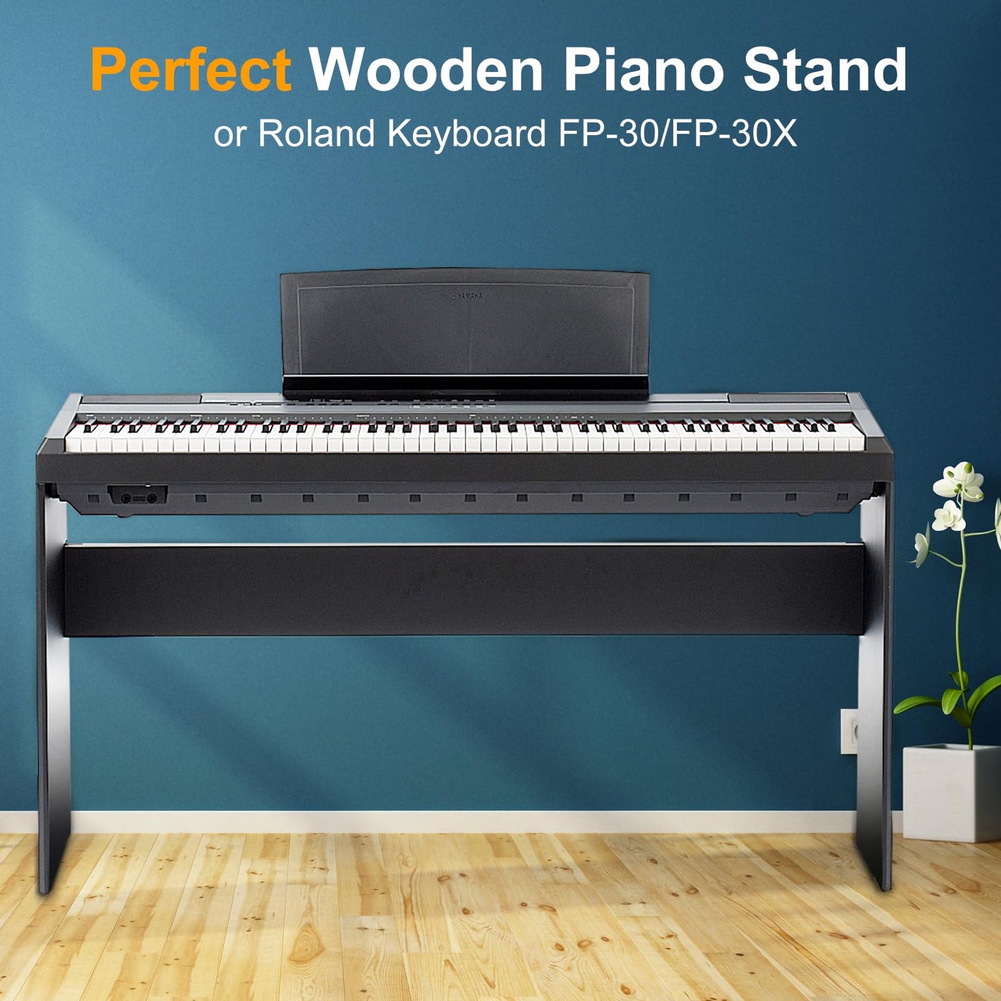 KSC-70 Keyboard Stand (Only) Compatible for Roland FP-30/FP-30X Keyboard Wooden , Black
