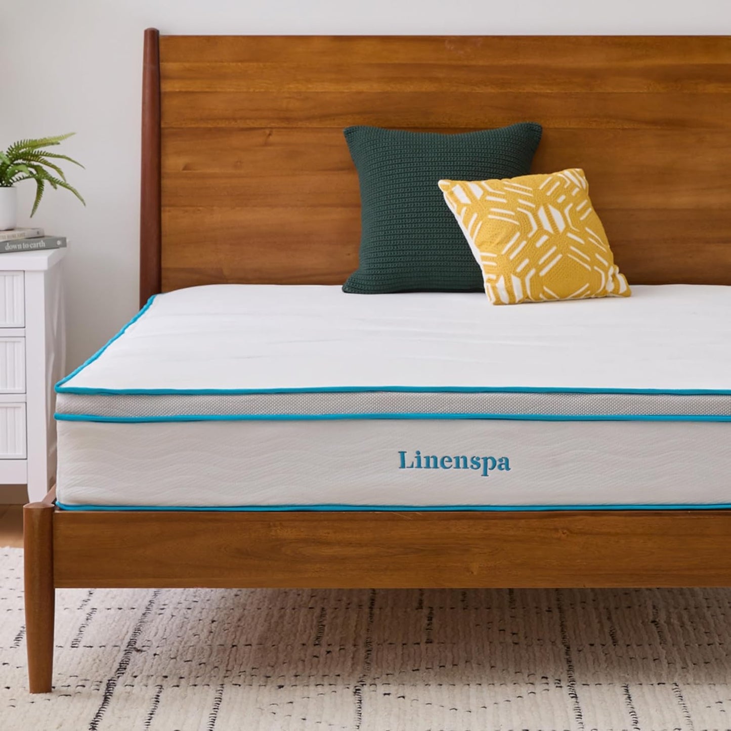 NEW - Linenspa QUEEN 10 Inch Memory Foam and Spring Hybrid Mattress - Medium Feel - Bed in a Box - Quality Comfort and Adaptive Support - Breathable - Cooling - Perfect for a Guest Bedroom - Queen Size - Retail $279