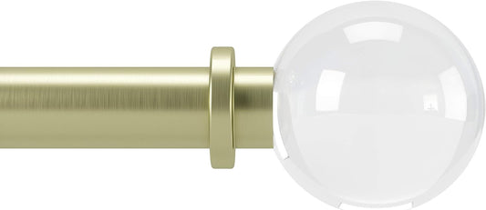 NEW - Umbra 1015129-104 Leona 1-Inch Drapery Rod, Includes 2 Matching Finials, Brackets & Hardware, 72 to 144-Inch, Brass - Retail $42