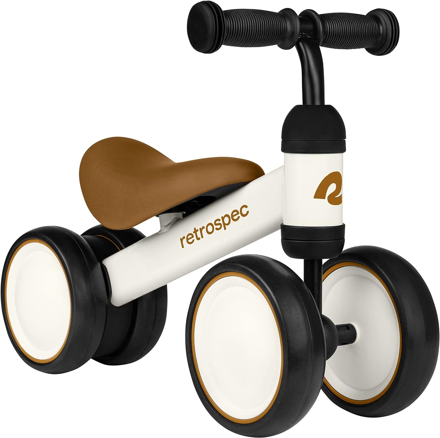NEW - Retrospec Cricket Baby Walker Balance Bike with 4 Wheels for Ages 12-24 Months - Toddler Bicycle Toy for 1 Year Oldâ€™s - Ride On Toys for Boys and Girls - One Size,Eggshell - Retail $49