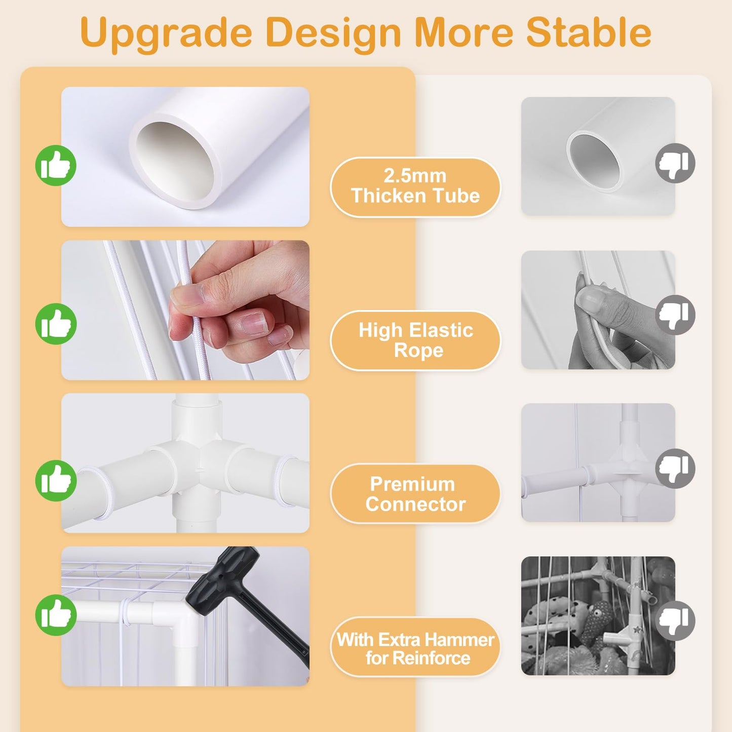FIOBEE Stuffed Animals Storage Zoo Thicken PVC Tube Kids Toy Storage Organizer with Elastic Band Large Stuffed Animals Holder for Nursery Playroom Bedroom Room Furniture Plush Storage, White