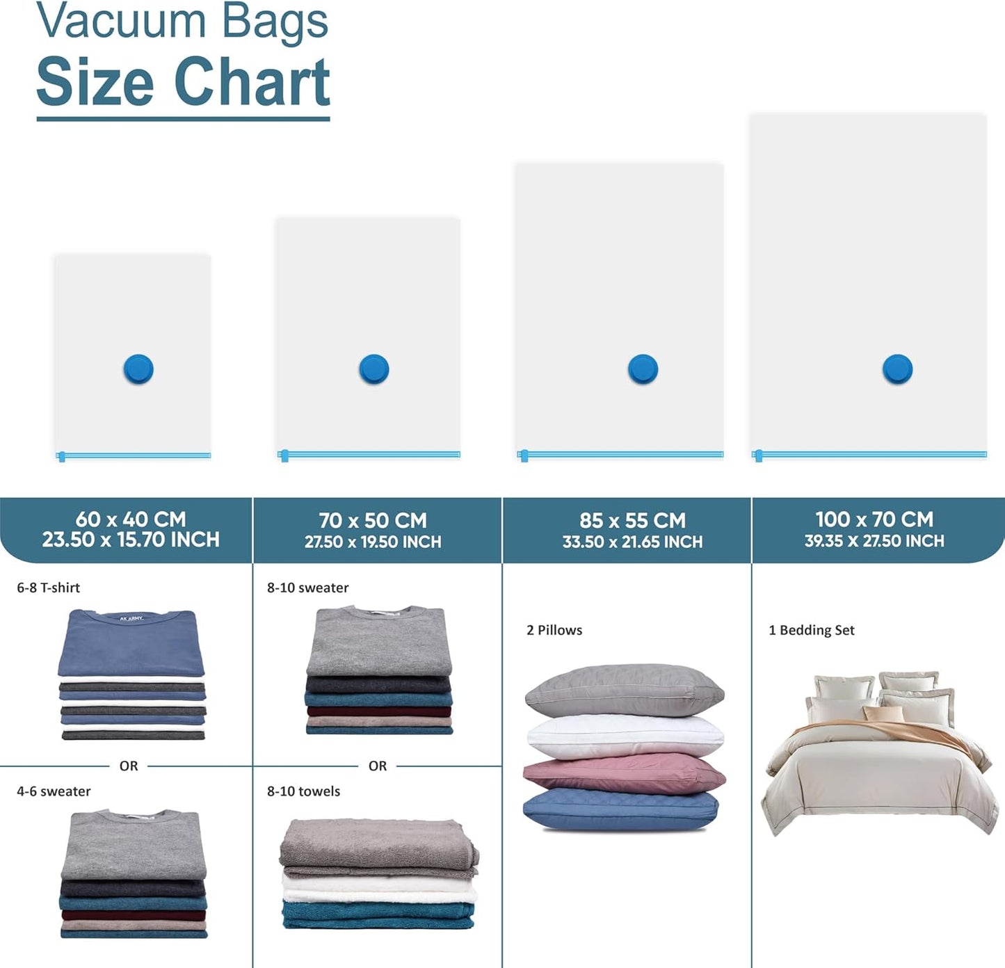 22 Vacuum Storage Bags with Electric Pump, Vacuum Sealed Storage Bags