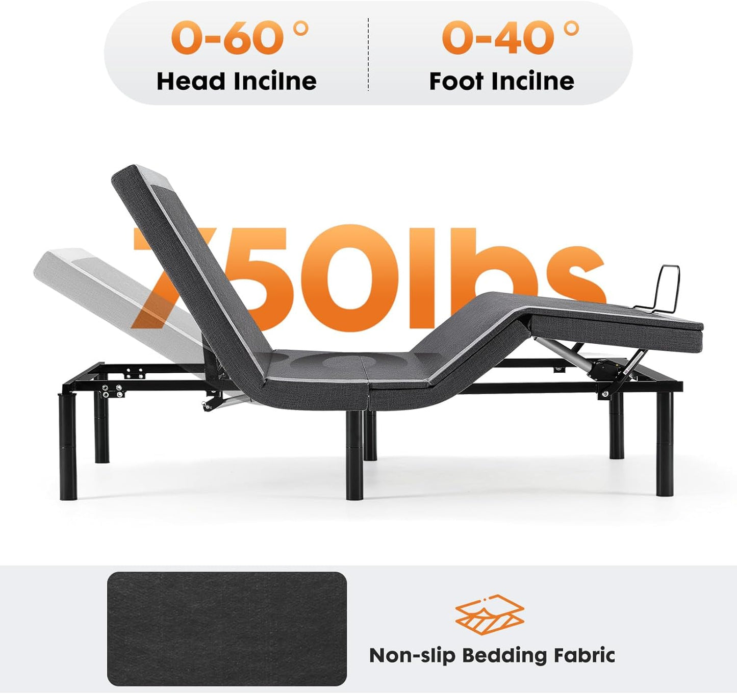 Sweetcrispy Full Adjustable Bed Frame, Ergonomic Electric Bed Base with Wireless Remote and 2 USB Ports, Head and Foot Incline, Zero Gravity Bed, Anti-Snore, Easy Assembly - Retail $370