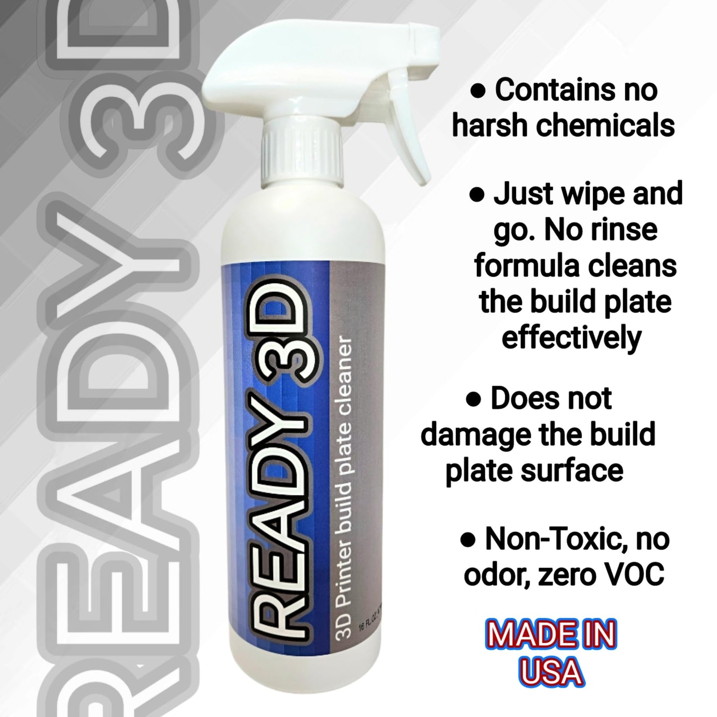 Printer High Quality Build Plate Cleaner, Non-Toxic, No Odor, Easy Clean, Rinse-Free Formula, Includes 12"x12" Microfiber Cleaning Towel (Build Plate Cleaner and Microfiber Cleaning Cloth)