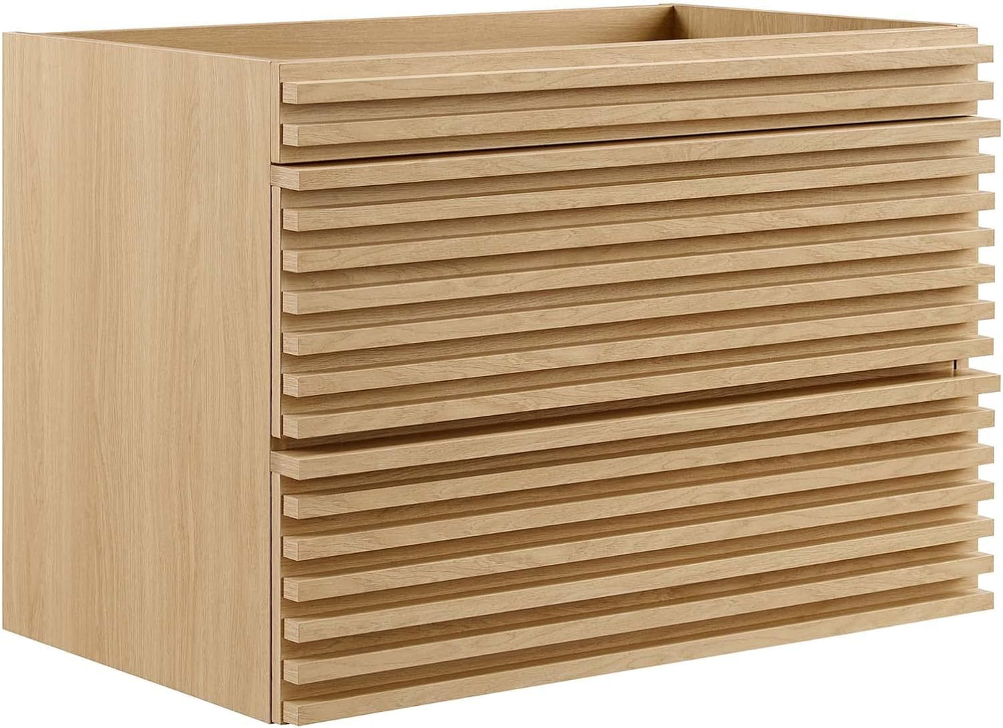 NEW - Modway Render 30in Wall-Mount Bathroom Vanity in Oak-Sink Basin Not Included, 30 Inch - Retail $210