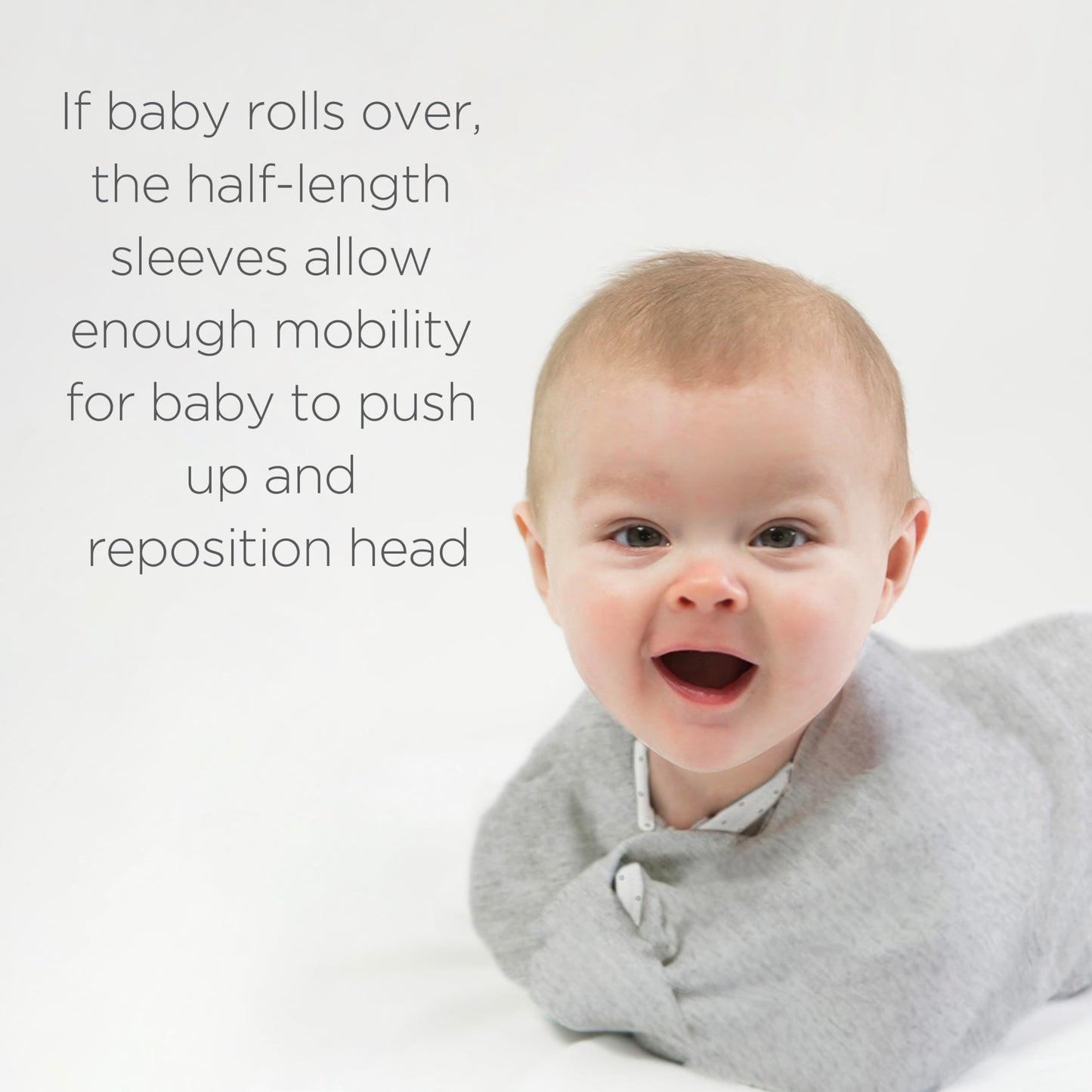 SwaddleDesigns Transitional Swaddle Sack, Arms Up Half-Length Sleeves & Mitten Cuffs, Swaddle for Newborn Transition to Baby Sleep Sack Wearable Blanket, 6-9 Month, 21-24 lb, Gray with Striped Trim