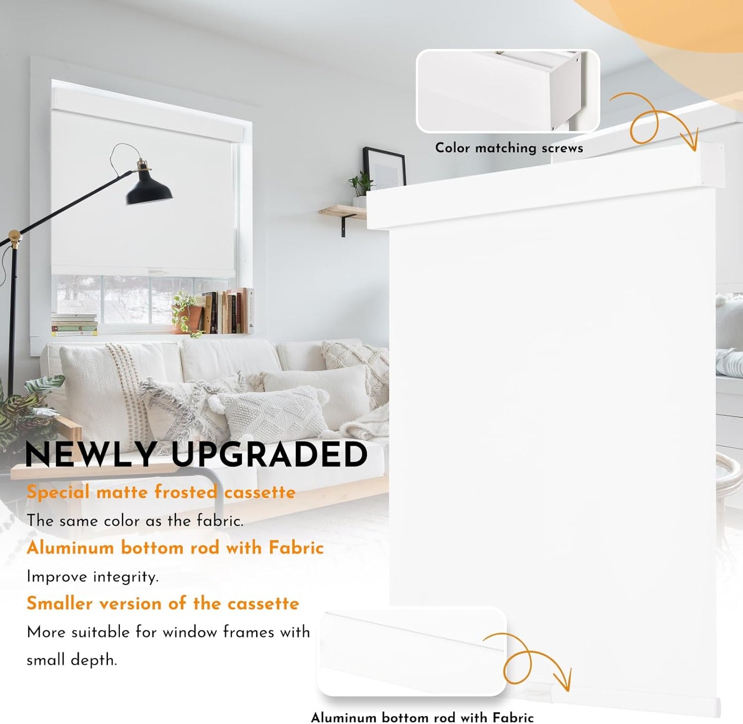 Persilux Blackout Roller Blinds for Indoor Windows, Cordless Roller Shades with Valance, Thermal Insulated Fabric Window Shades & Blinds, UV Protection Shades for Home and Bedroom (Black,22"W x 72"H)