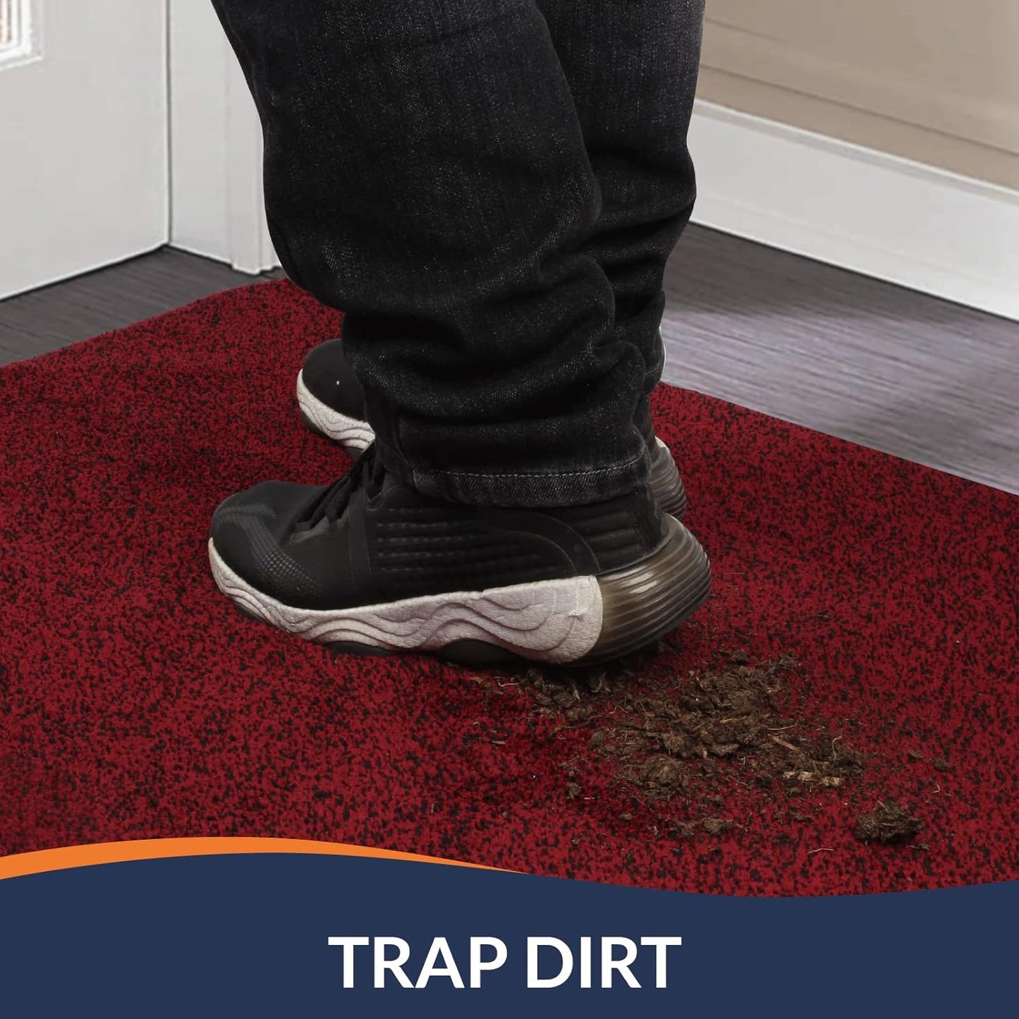 Walensee Indoor Doormat, Front Door Mat for Entrance (20"x32" Red) Machine Washable Entryway Rug Non Slip Dirt Trapper Door Rugs Absorbent Low Profile Shoes Scraper Inside Floor Mats for Entry