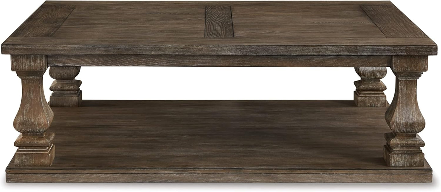 Damage - Signature Design by Ashley Johnelle Farmhouse Coffee Table with Weathered Gray Finish