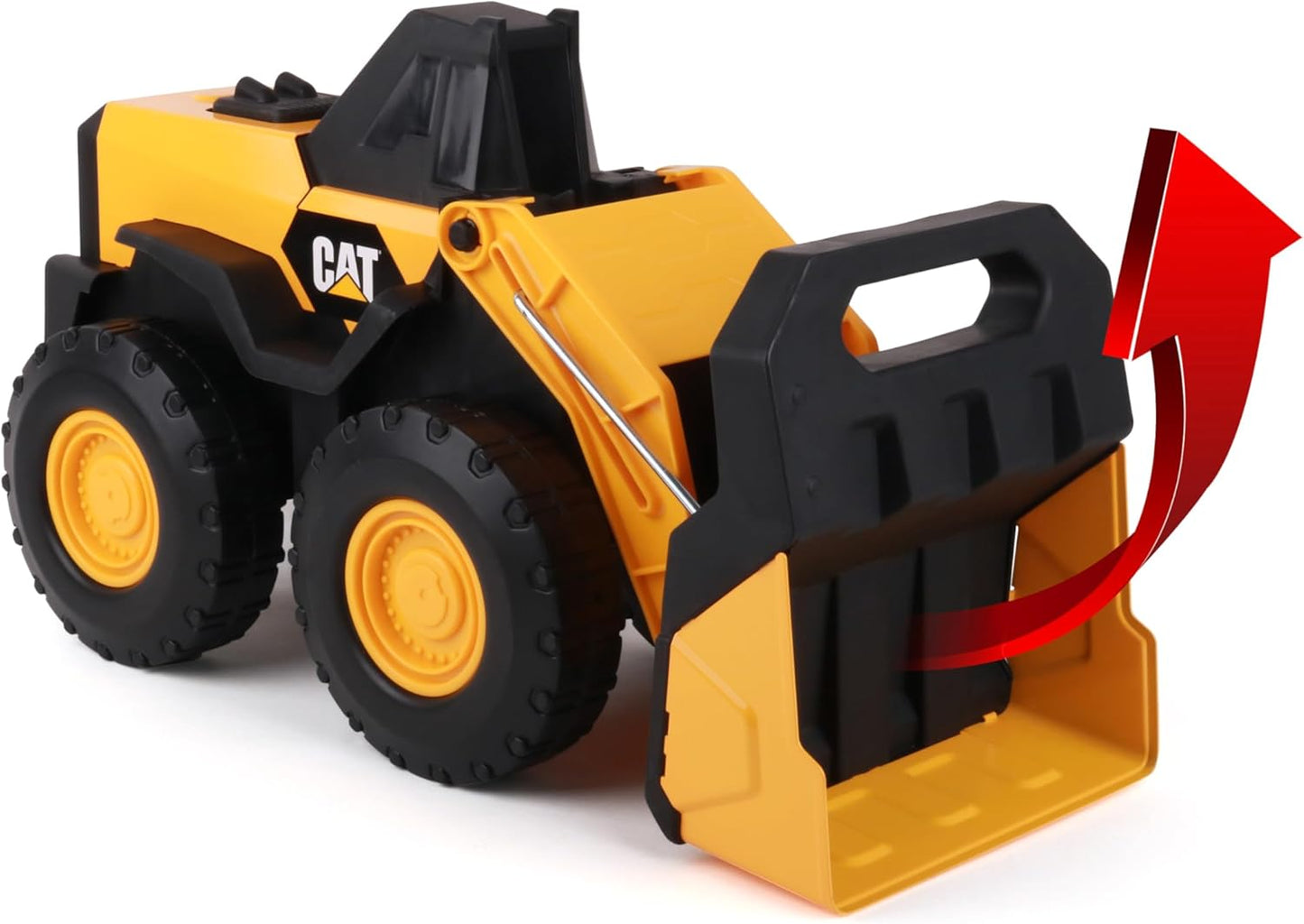 Cat Construction Toys, Real Steel Max Wheel Loader 16” – Real Steel Body, Working Arm & Bucket, Oversize All-Terrain Wheels, Heavy-Duty Construction Vehicle for Indoor/Outdoor Play, Kids Ages 3 +
