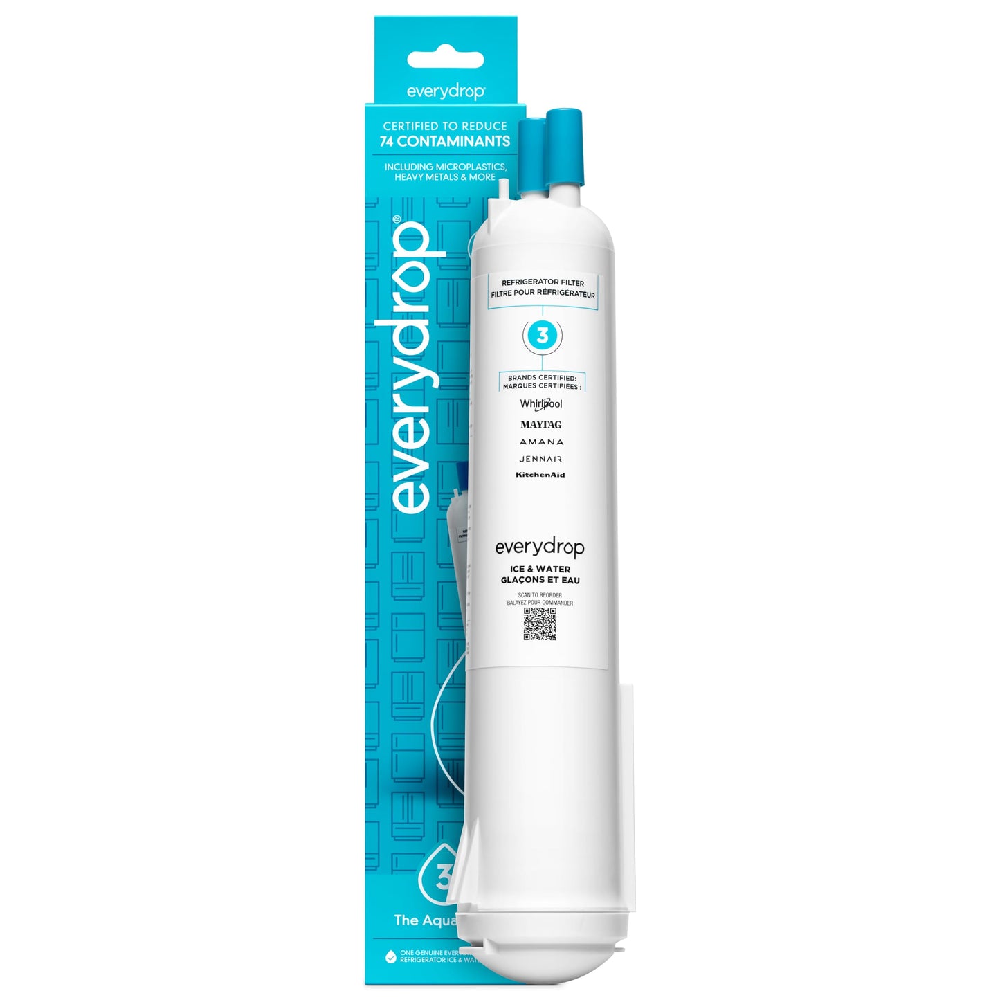 everydrop by Whirlpool Ice and Water Refrigerator Filter 3, EDR3RXD1, Single-Pack