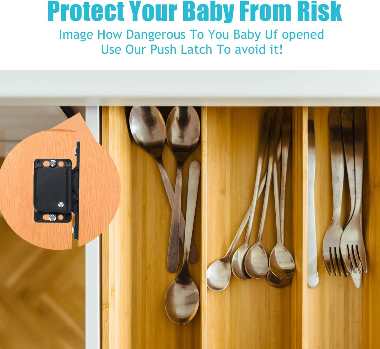 RV Drawer Latches and Catches, Eurizen 6 Pack RV Cabinet Door Latches and Catches, 10 Pull Force Latches for Home and Cabinet Doors, Ideal for RV, Camper, Motor, Home, Trailor