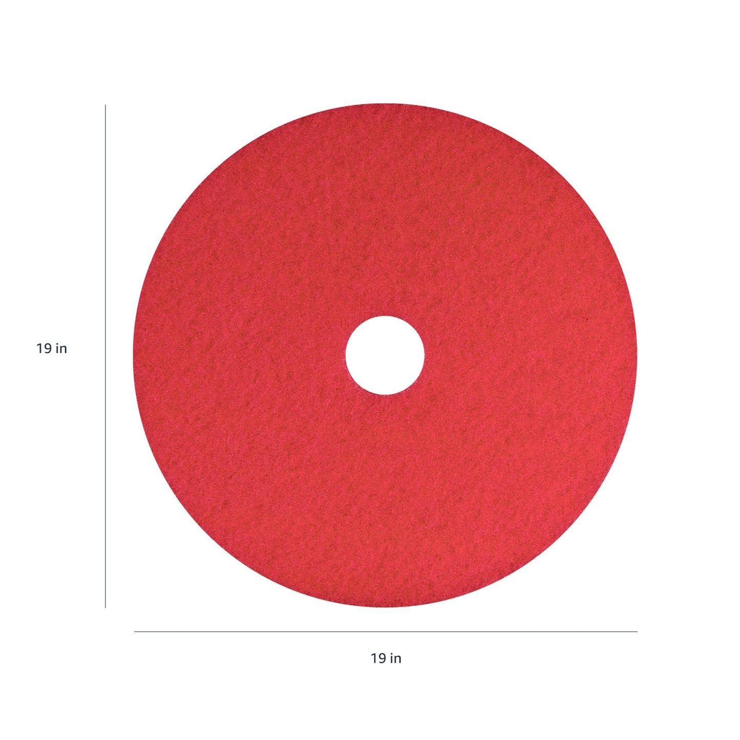 Americo Red Buffer Floor Pad, for Light Cleaning and Buffing, 18" Diameter, 3.25" Center Hole, 5 Pads/Case, Made of 100% Recycled Content, USA Made