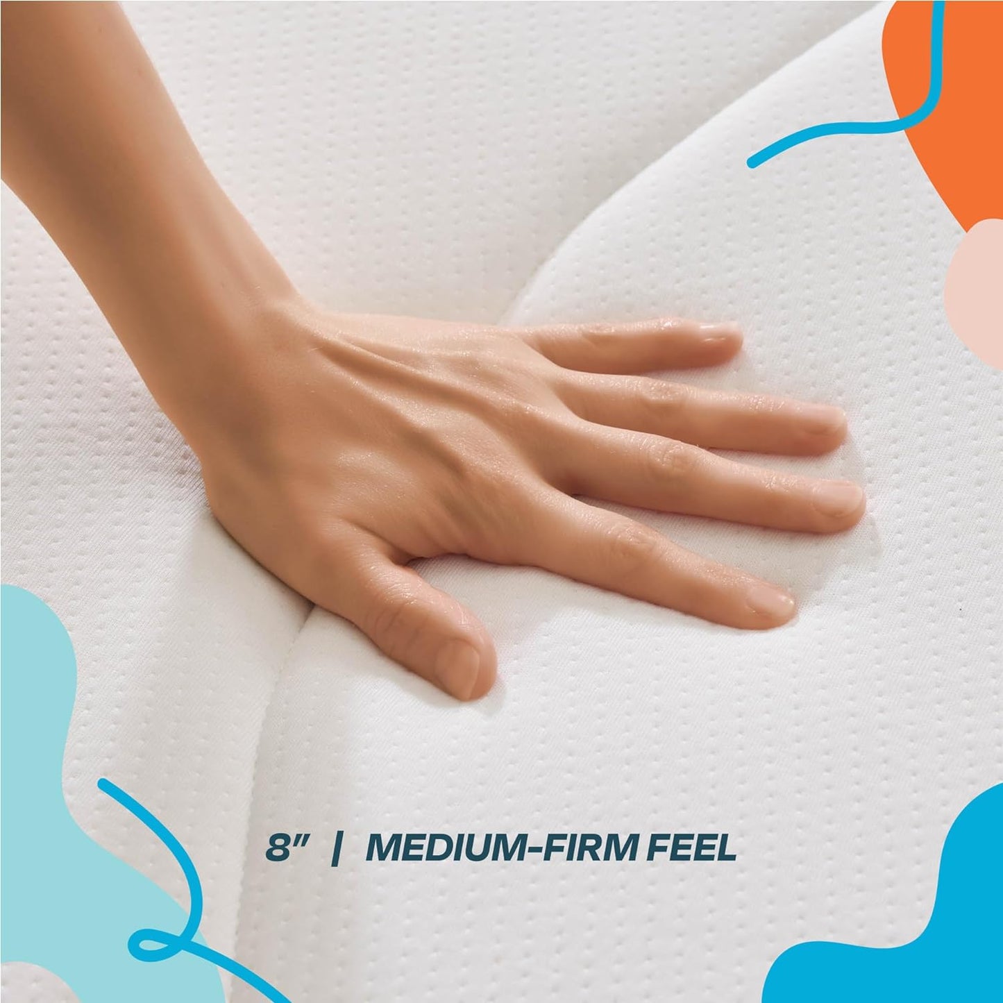 NEW - Linenspa 8 Inch SHORT QUEEN Memory Foam and Spring Hybrid Mattress - RV Trailer & Camper - Medium Firm Feel - Cooling & Conforming Support - Quality Comfort - Breathable - Bed in a Box - Short Queen Size - Retail $229