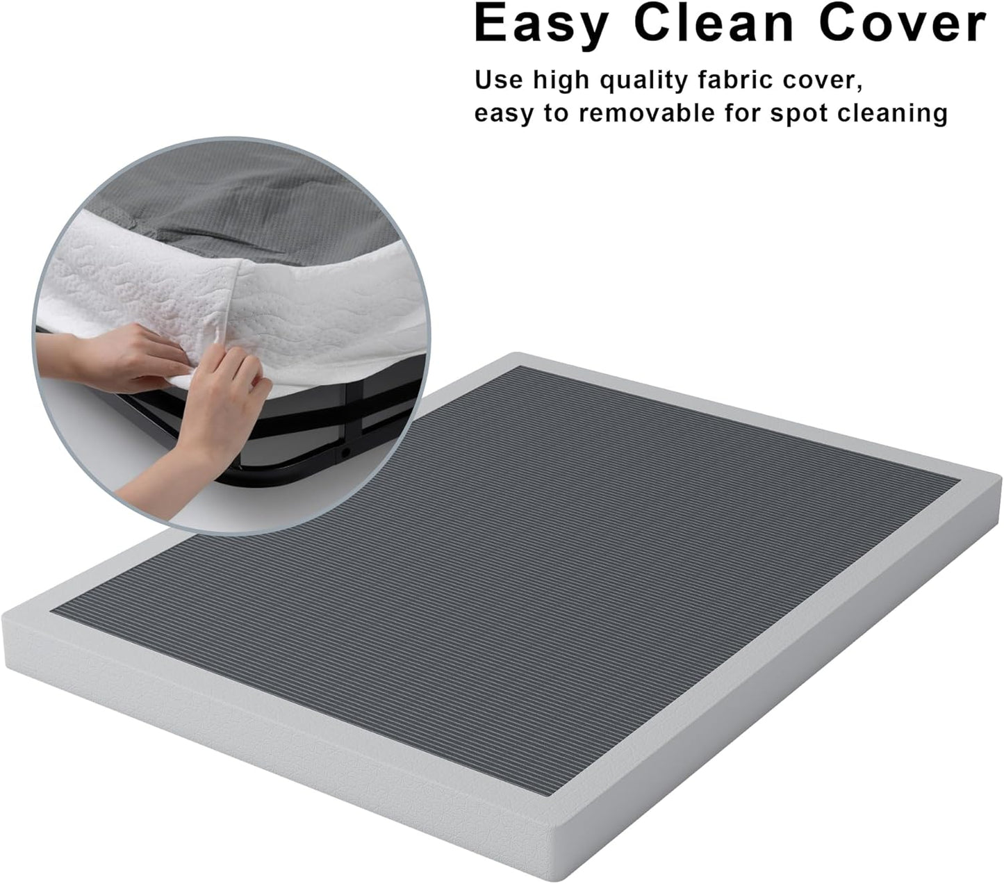 3 Inch Box Spring Full, Low Profile Box Spring Full Size, Metal Bed Base,Heavy Duty Mattress Foundation, Non-Slip,Easy Assembly - Retail $110