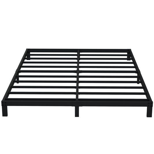 6 Inch Full Size Bed Frame Heavy Duty Metal Platform No Box Spring Needed, Easy Assembly Noise Free, Black