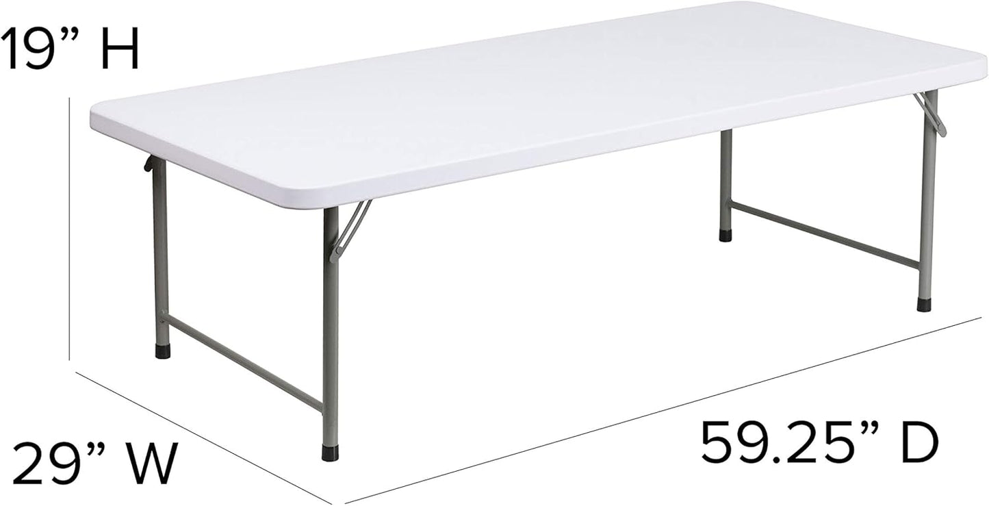 NEW - Flash Furniture Paige 4.93' Classroom Activity Table for School and Home, Heavy-Duty Rectangular Plastic Activity Table for Kids, White - Retail $76