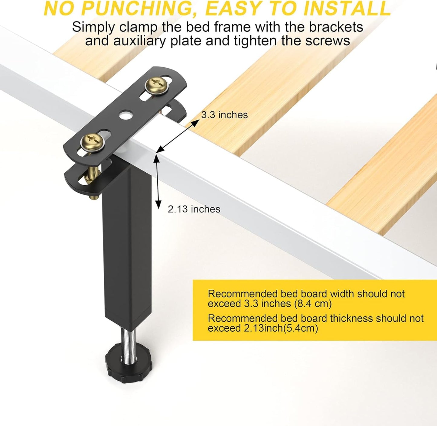 OLAYA Adjustable Bed Legs - Premium Replacement Support Legs for Enhanced Bed Frame Stability, Perfect as Bed Feet, Bed Legs Risers, and Bed Frame Support Beams (4, 5.9"-7")