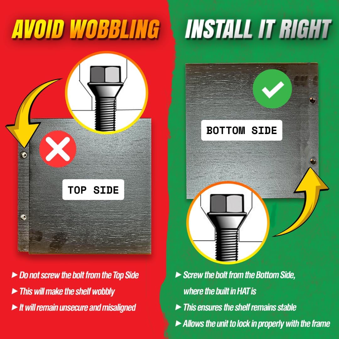 Ibyx Premium Kitchen Cabinet Organizer Shelf - Set of 3 Kitchen Counter Shelves - Stackable Shelf Racks for Cabinets - Metal Frame & Engineered Wood (Black Wood, Gold Frame)