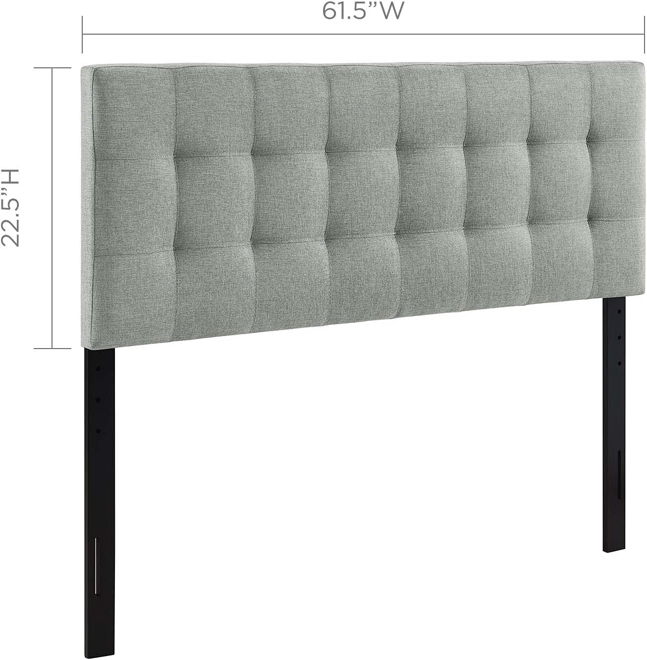 NEW - Modway AMZ-5041 Lily Tufted Linen Fabric Upholstered Queen Headboard in Gray - Retail $92