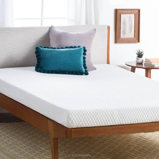 NEW - Linenspa TWIN 5 Inch Gel Memory Foam Mattress, Firm Mattress, Low Profile Bed Twin 5 Inch Mattress - Retail $89