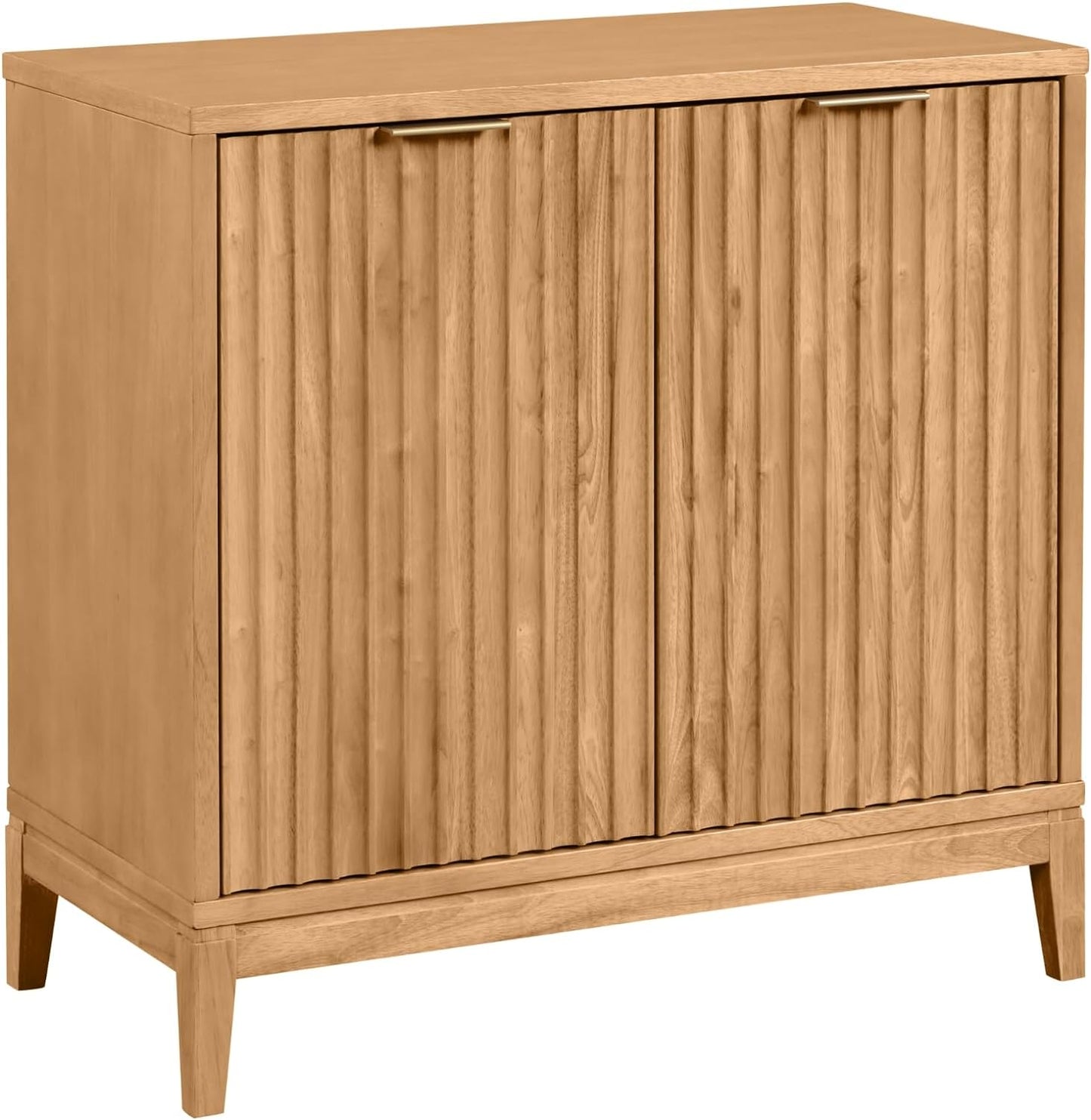 Nathan James Jasper Modern Sideboard, Kitchen Storage Cabinet with Fluted Doors, Accent Storage for Kitchen or Living Room, Warm Pine - Retail $310
