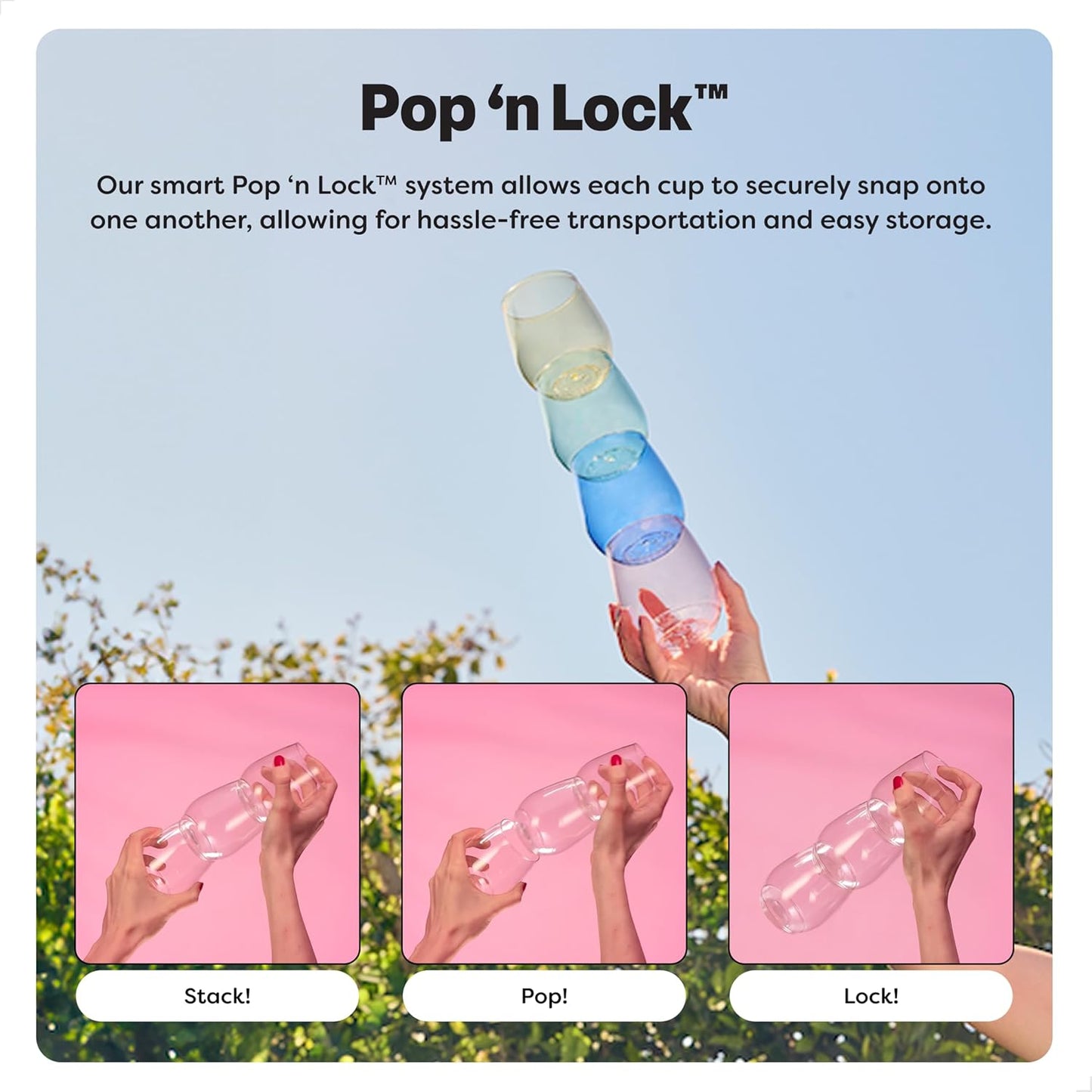 TOSSWARE POP 14oz Vino SET OF 12, Recyclable, Unbreakable & Crystal Clear Plastic Wine Glasses